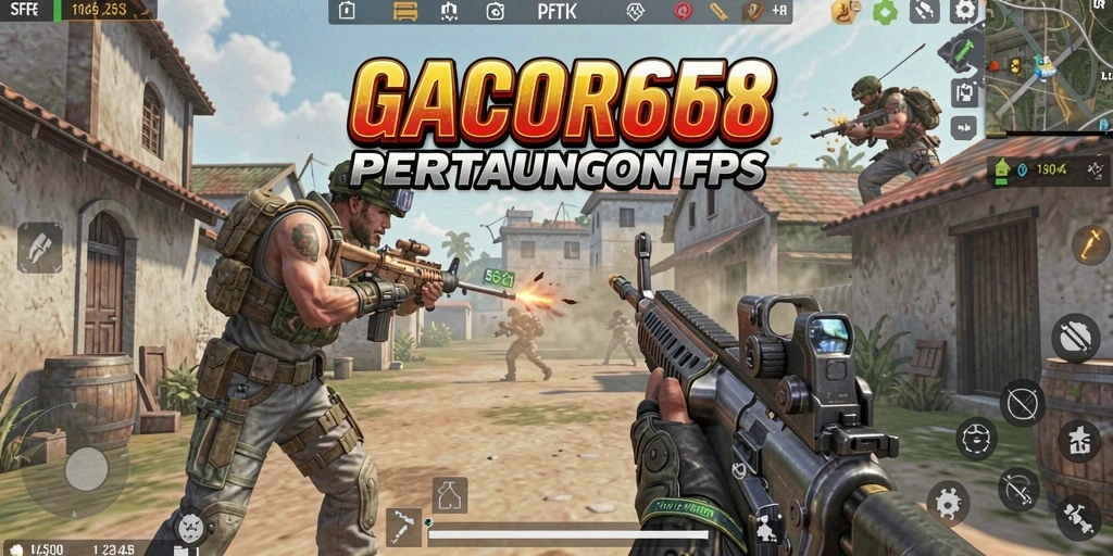 Tangkapan layar gameplay GACOR668 menampilkan aksi tembak-menembak yang intens.