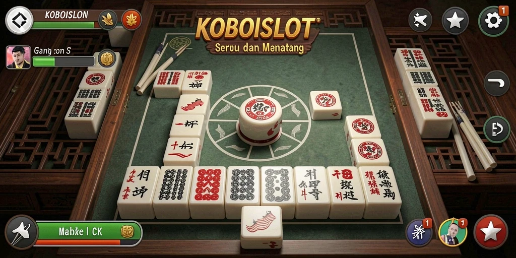 Tampilan gameplay seru di KOBOISLOT yang melibatkan tantangan Mahjong.