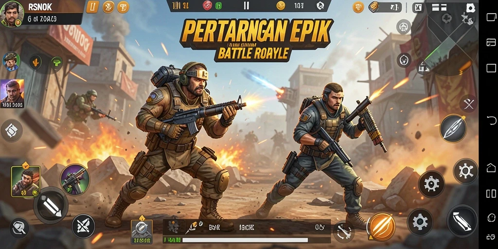 Screenshot gameplay RSNOK menunjukkan aksi intens dan grafis yang menakjubkan.
