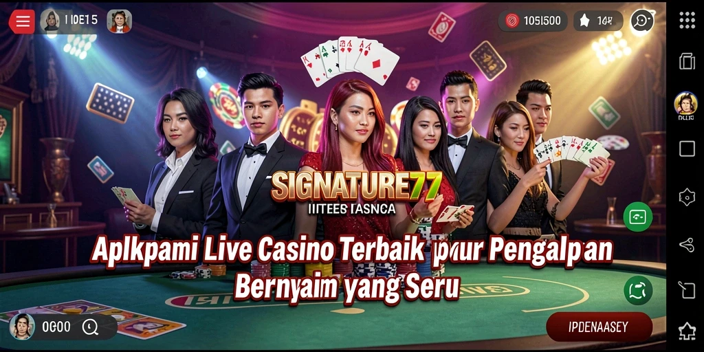 Tampilan menarik dari gameplay SIGNATURE77 yang menampilkan dealer dan pemain.