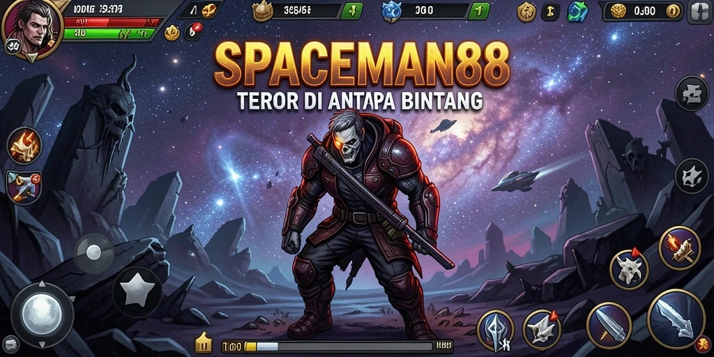 Screenshot gameplay SPACEMAN88 yang menampilkan momen mencekam di luar angkasa.