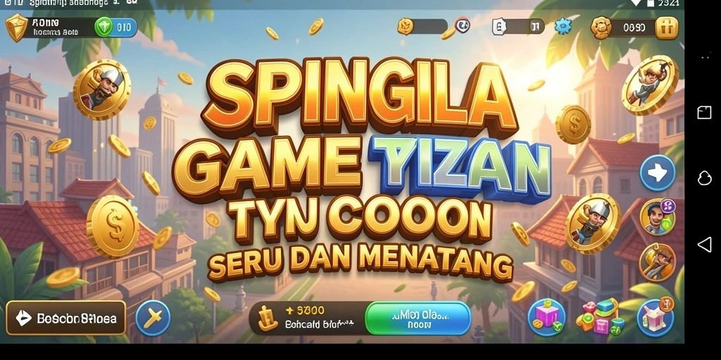 Screenshot gameplay SPINGILA menampilkan suasana bisnis yang dinamis.